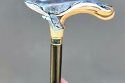 Unique Handmade Walking Stick, Blue Whale Handle, Never Used