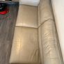 3 Seater Leather Sofa  220cm Neutral Beige Image 7