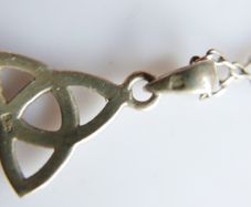 Sterling Silver 925 Trinity Knot Celtic Pendant - Livior Necklace 18" - 2,11g
