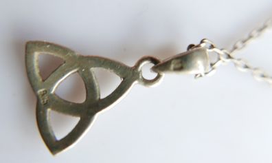 Sterling Silver 925 Trinity Knot Celtic Pendant - Livior Necklace 18" - 2,11g