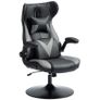 Gaming chair with rocking function, swivel chair, height-adjustable, padded seat, metal, 67 x 71 x 112 cm, Gray Image 3