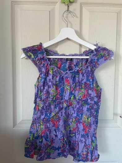 Women's Purple Floral Blouse Cami