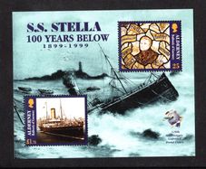 1999 Alderney The Wreck of the SS Stella Commemorative Stamps Miniature Sheet Mint Never Hinged (MNH)