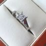 18ct white gold Diamond quad solitaire 4 claw size M original cost 1,795 Image 6