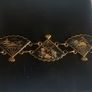 Vintage Japanese Damascene 24k gold inlay fan panel bracelet Image 5