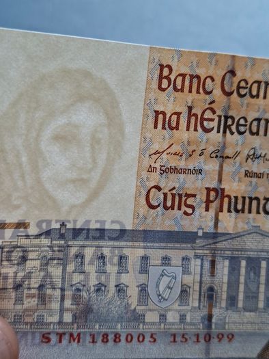 The Central Bank of Ireland. C Series UNC 5 Pounds (1999)