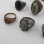 Antique Lot of 15 Bohemian Brass Rings  Assorted Ethnic & Tribal Designs Image 4