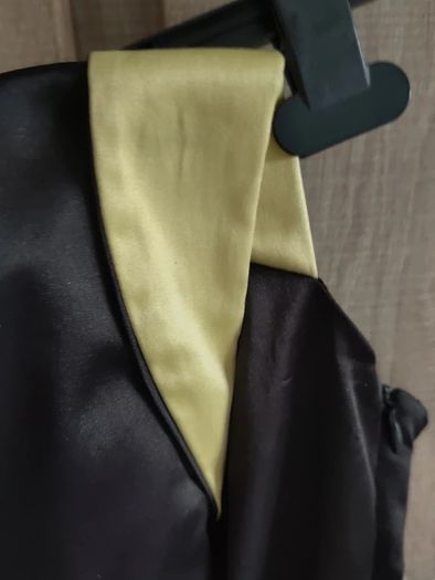 inspired by Angelina Jolie style dress size small strapless black yellow
