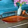 Vintage MCM 1960s Shaped Teak Leaf Dish Image 2