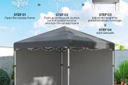 3x3 Pop Up Gazebo with Sidewalls Adjustable Garden Patio Party Tent Dark Grey