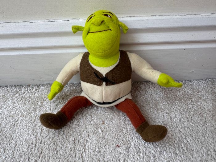 Shrek 2001 Vintage Plush Pizza Hut NOT working approx. 20 cm. Used Please see photos