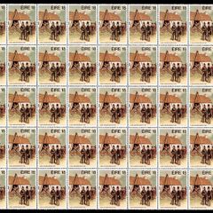 1981 Ireland Anniversaries Land Law (Ireland) Act 1881 showing eviction scene Commemorative Stamps Marginal block of 45 Mint Never Hinged (MNH)