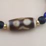 Vintage 4 Eyes Tibetan Agate & Venetian MultiColor WhiteHeart Beads bracelet Image 4