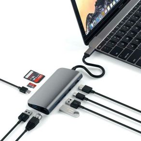 Satechi USB-C Multimedia Adapter 4K HDMI / Ethernet /MINI Display Port -TAPE -A - SD & micro SD - Grey Color