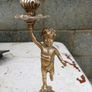 1950/60s Brass Cherub Candlesticks Image 3