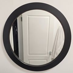 Round Black Wall Mirror (approx. 70 cm diameter)