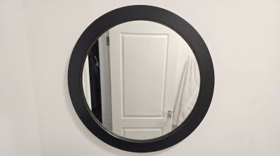 Large Round Black Wall Mirror (approx. 70 cm diameter)