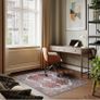 Machine Washable Rug, 122x170cm, 75% Recycled Cotton, Short Pile, Non-Slip Backing, Non-Shedding, Suitable for Bedroom, Kitchen, Hallway, Office, Midsize, Burgundy Red & Blue Image 2