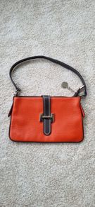 orange brown bag leather