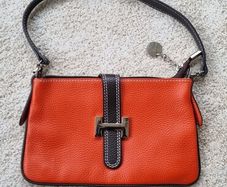 orange brown bag leather