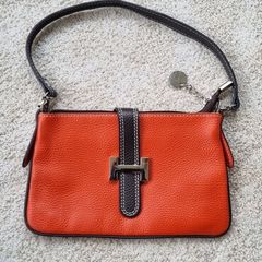 orange brown bag leather