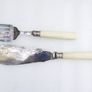 Vintage Boxed Silver Plated Set of Faux Bone Handled Fish Servers Image 3