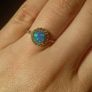 585 14ct gold created opal ring size L Image 8