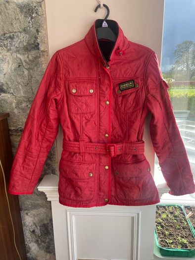 Ladies red Barber jacket sixe 10