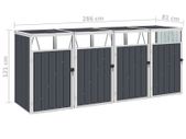 Quadruple Garbage Bin Shed Anthracite 286x81x121 cm Steel