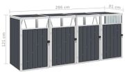 Quadruple Garbage Bin Shed Anthracite 286x81x121 cm Steel