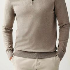 Massimo Dutti Merino Wool Polo Sweater