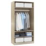 Wardrobe Sonoma Oak 100x50x200 cm Chipboard Image 3