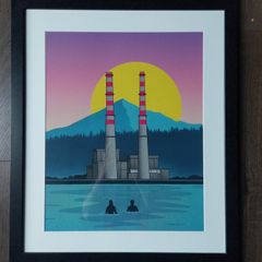 'Poolbeg Swimmers' JANDO Framed Print - A3 Print / Large Black Frame