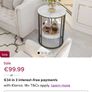 Marble and black end table Image 6