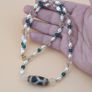 Vintage Himalayan Chain Link Tibetan Agate Dzi Beads With Pearls & Himalayan Quartz Necklace Image 8