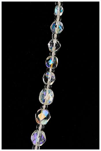 Vintage Aurora Borealis Crystal Bead Necklace Art Deco Bridal Jewellery