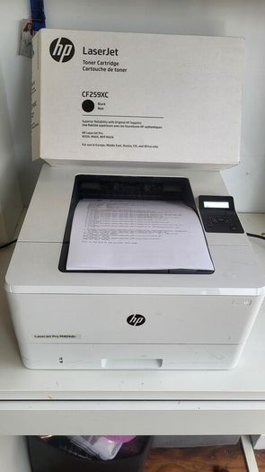 HP laserjet pro printer with new toner.