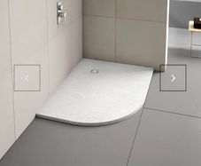 Merlyn Truestone Slate Offset Quadrant Shower Tray Left Handed 1000x800 White
