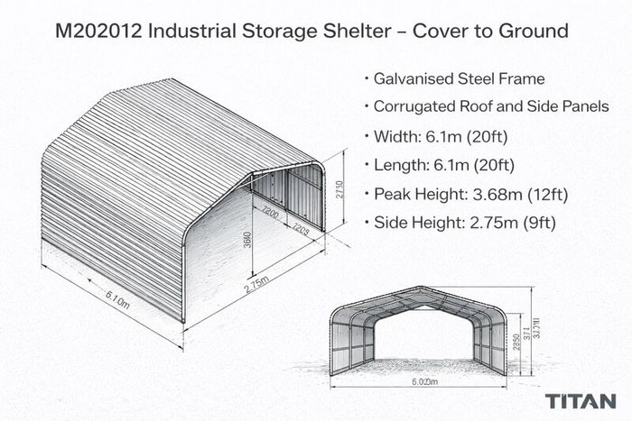 20ft x 20ft Heavy Duty Metal Carport Shelter