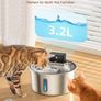 Wireless Cat Water Fountain for Drinking, 3.2L Cat Fountain Stainless Steel Cordless Pet Water Dispenser Battery Operated Motion Sensor Silent Rechargeable Water Fountain for Cats Image 5
