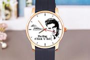 Elvis, The King of Rock n Roll. Black Silicone Strap