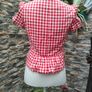 Cute Red and White Gingham check blazer size 8 Image 4