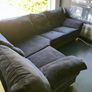Black velvet corner sofa Image 2