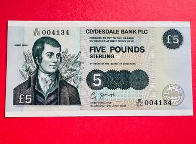 Scotland  5. Pounds   2002   PICK 218d . ( Uncirculated )