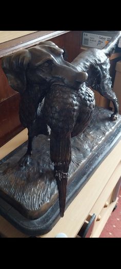 REDUCED - PJ Mene Reproduction of hunting dog with Bird