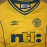 FREE POST Celtic 2000 (2-3 Years) Shirt Jersey Umbro Soccer Football Vintage Retro SCotland Ireland Glasgow  Gold NTL Childs Childrens Babies Toddlers Girls Boys Youths Kids Image 2