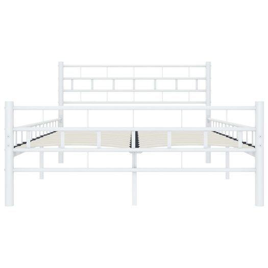 Bed Frame White Metal 120x200 cm