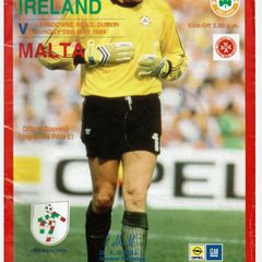 Rep of IRELAND v MALTA Soccer programme 28-05-1989