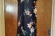 Sexy black floral dress for crossdresser
