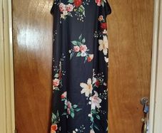 Sexy black floral dress for crossdresser